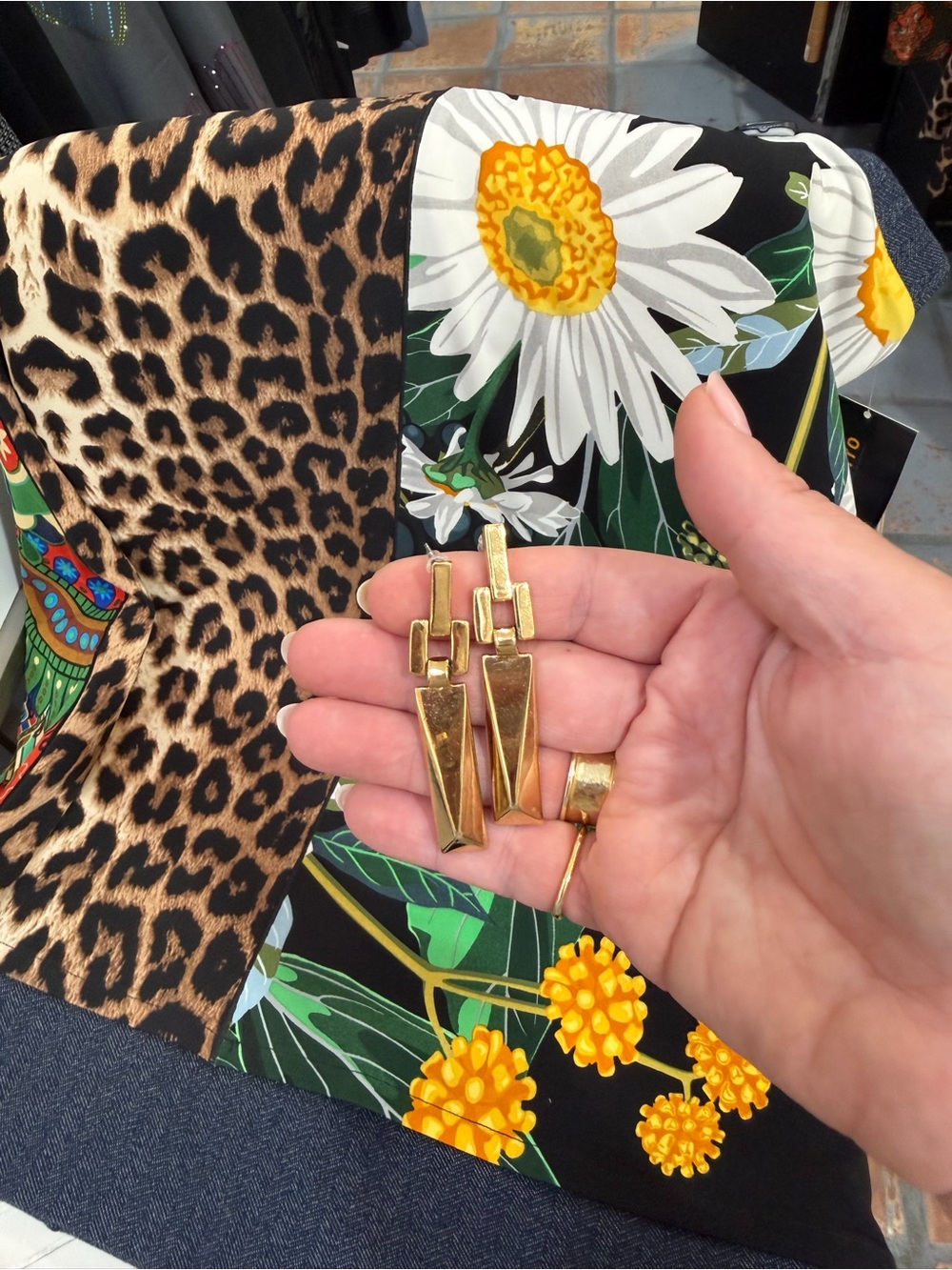Marc Jacobs Gold Tapered Geometric Drop Earrings